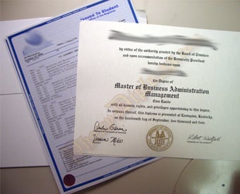 College Fake Diploma Package With White Parchment and Blue Transcript paper